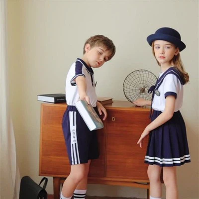 ‌G-KIDS Classic Navy Style Fashionable & Breathable School Uniforms For Kids