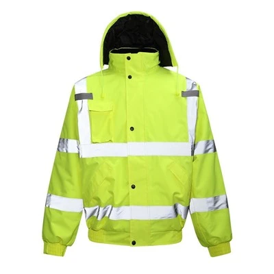 300D Oxford Reflective Work Padded Jacket Waterproof Hooded Custom Print Embroidery Wholesale