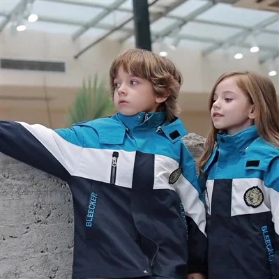 Boys' And Girls' Color - Blocked School Uniform: Hooded Jackets + Pants