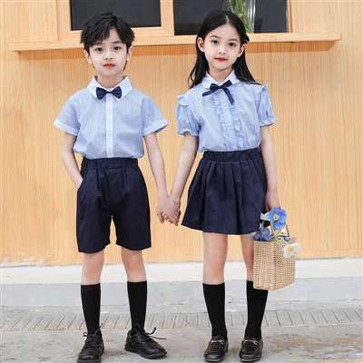 Classic Comfort Blue Shirt And Short Skirt School Uniforms