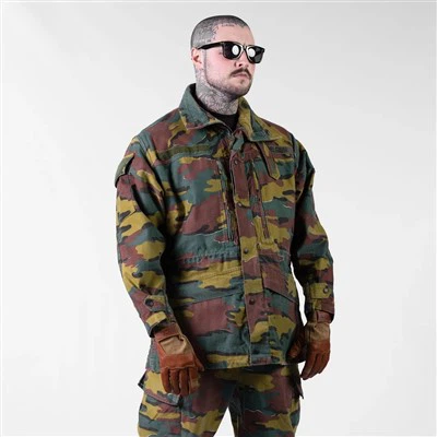 Belgian Soldier Winter Black Python Fleece Military Jacket
