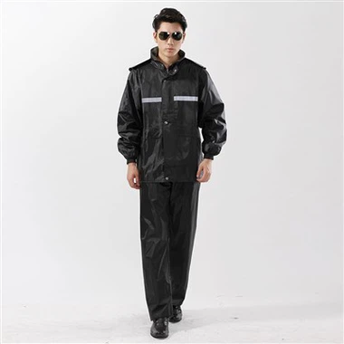 Security Black Duty Raincoat Suit